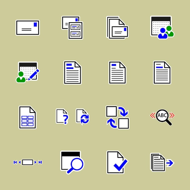 Vector iconos de correo en microsoft word