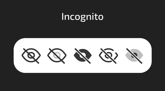 Iconos de corte de ojos en 5 estilos diferentes como vector