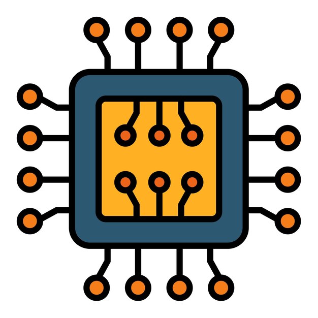 Vector iconos de la cpu