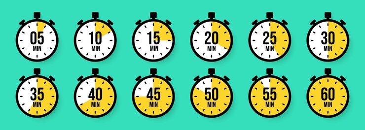 Vector iconos de cronómetro colorido cronómetro sencillo contador de tiempo con reloj de cuenta atrás que muestra horas y