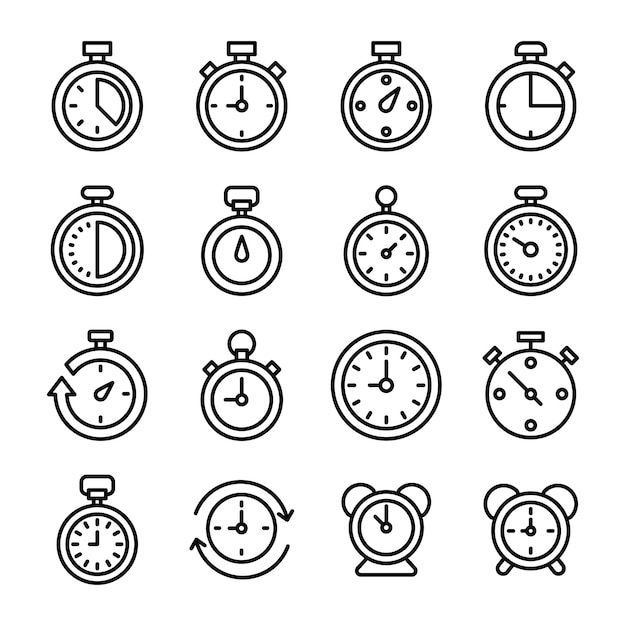 Iconos de cronómetro y reloj digital