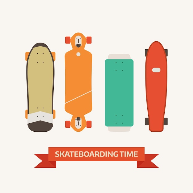Los íconos de las cubiertas de patineta retro