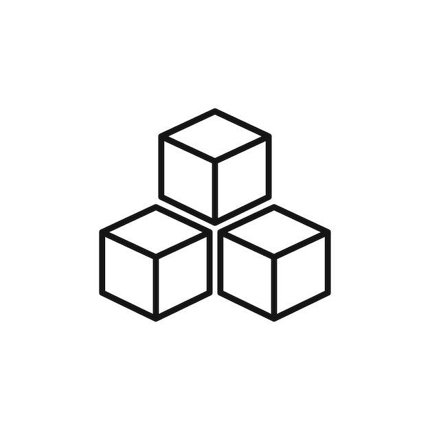 Iconos de cubos aislados sobre un fondo blanco
