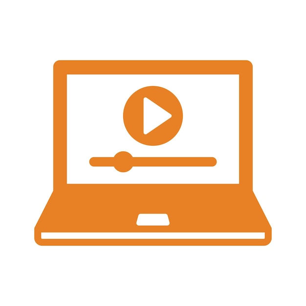 Iconos de cursos en línea Vector de color naranja EPS