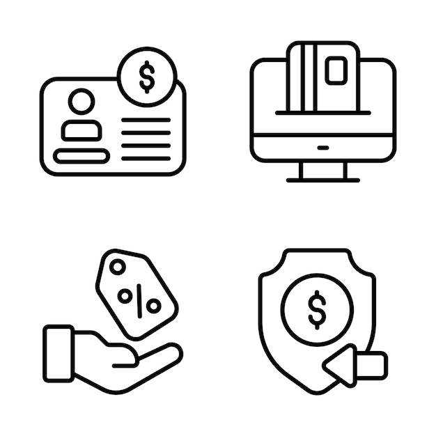 Iconos de Cyber Monday Conjunto de iconos de línea vectorial relacionados con el comercio electrónico y las compras
