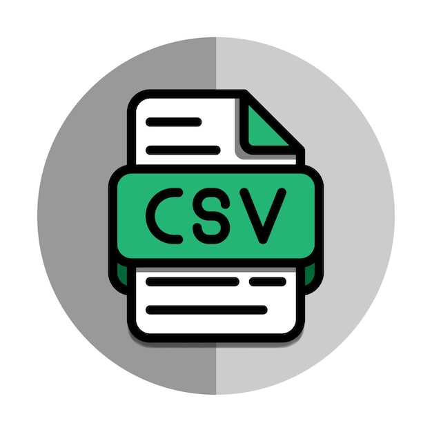 Vector Íconos de datos de archivo csv con un estilo de diseño gráfico plano ícono de símbolo de formato de archivos de documento