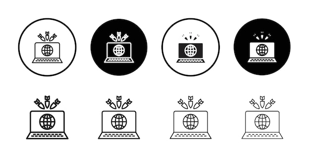 Iconos de DDOS Conjunto de logotipos de arte de línea