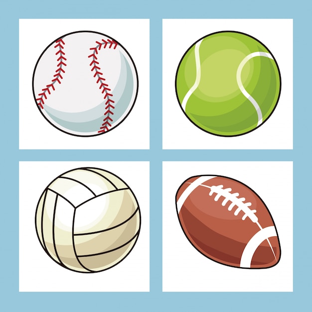 Vector iconos de deporte de bolas de colección