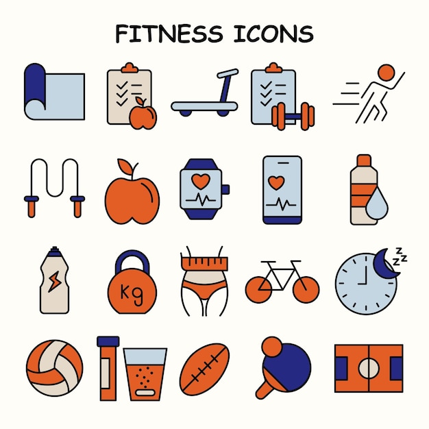 Iconos del deporte del ejercicio