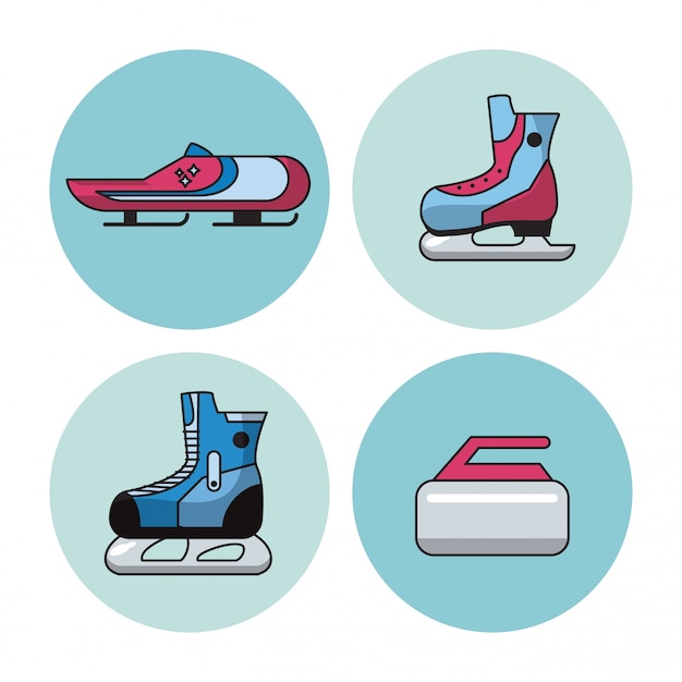 Vector iconos de deportes de invierno