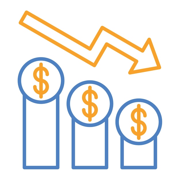 Vector iconos de depreciación