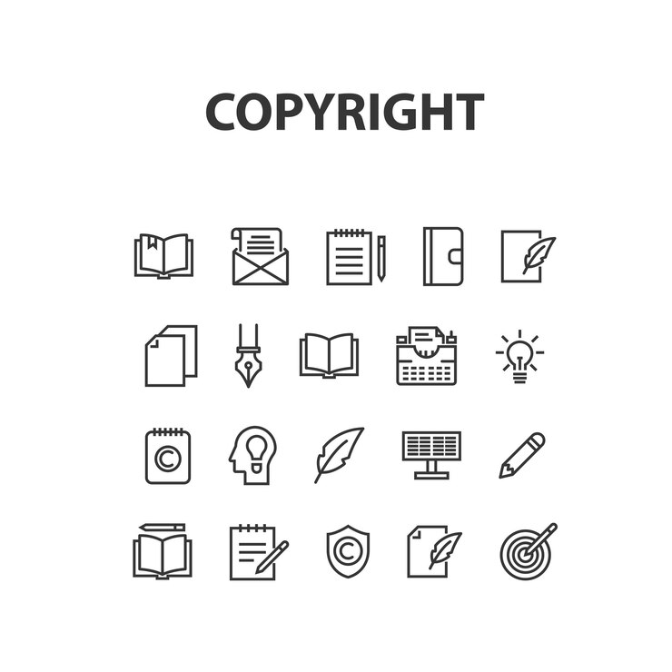 Vector iconos de derechos de autor