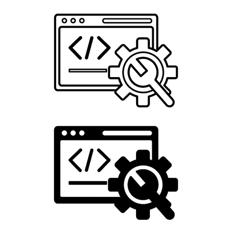 Vector iconos de desarrollo de aplicaciones