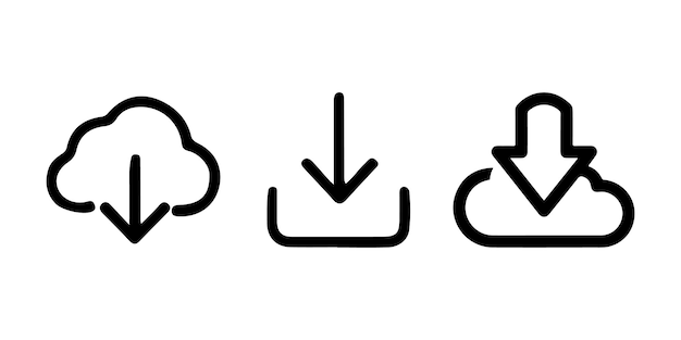 Iconos de descarga en la nube