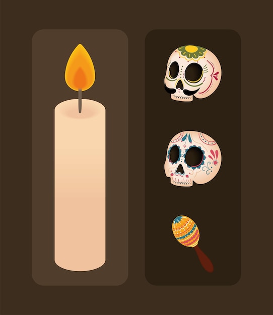 Iconos del dia de los muertos