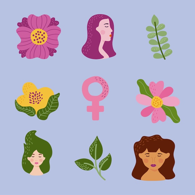 Iconos del día de la mujer