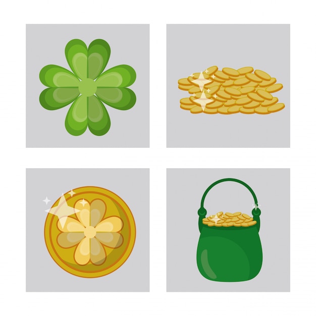 Vector iconos del día de san patricio