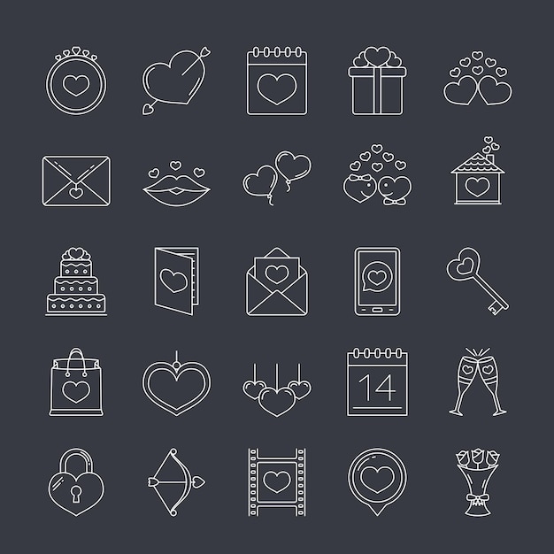 Iconos para el día de san valentin