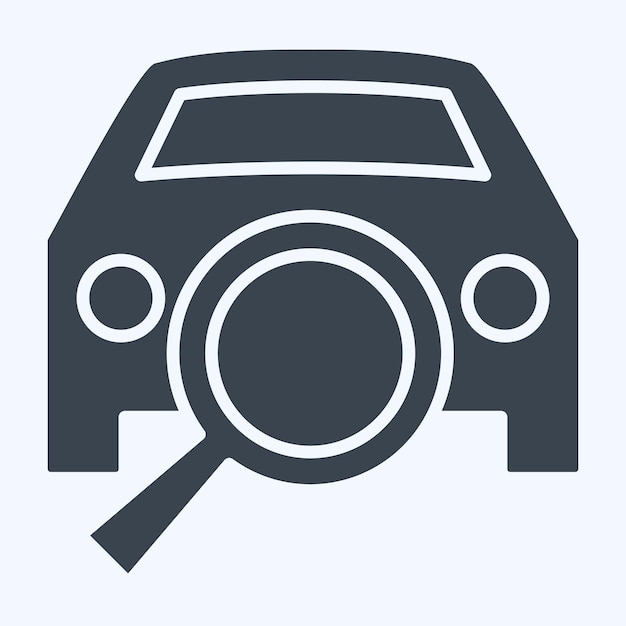 Iconos de diagnóstico relacionados con el automóvil Símbolo de automoción estilo glifo diseño simple editable