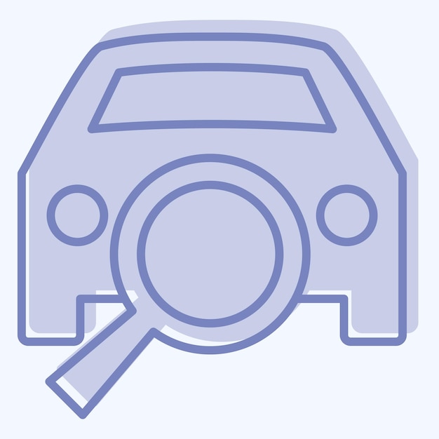 Iconos de diagnóstico relacionados con el automóvil Símbolo automotriz estilo de dos tonos diseño simple editable