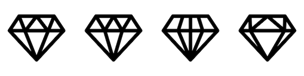 Iconos de diamantes Colección de íconos de Diamantes Estilo plano