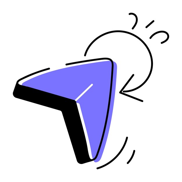 Iconos dibujados a mano de los botones del cursor