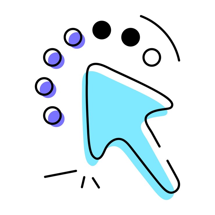 Vector iconos dibujados a mano de los botones del cursor