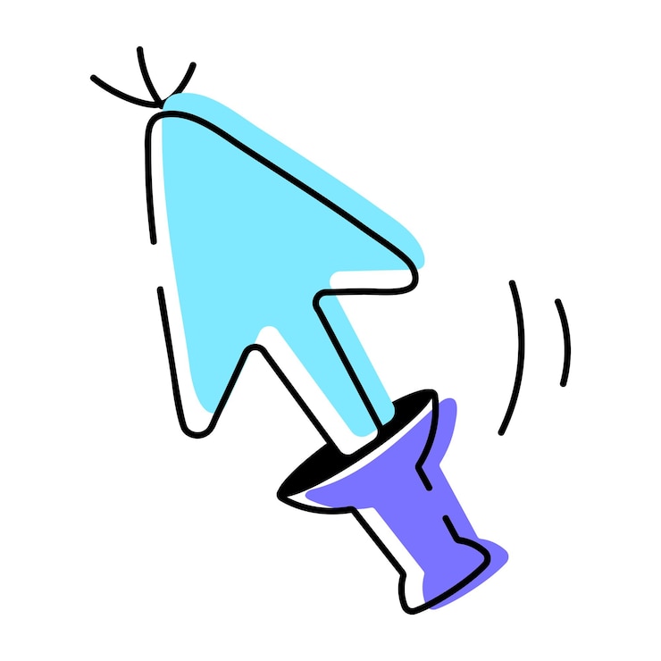 Vector iconos dibujados a mano de los botones del cursor