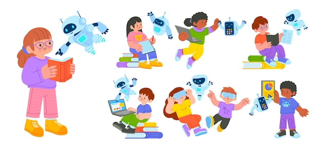 Iconos dibujados a mano de educación y tecnología con colección de ilustraciones