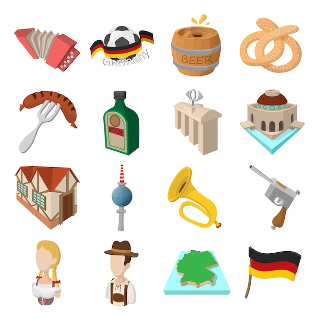 Iconos de dibujos animados de alemania para web y dispositivos móviles