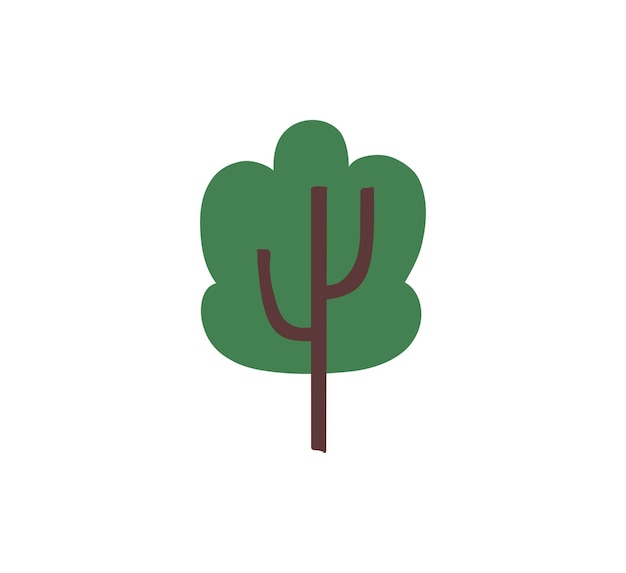 Los íconos de dibujos animados de árboles, las siluetas de bosques, los íconos vectoriales, la colección de árboles.