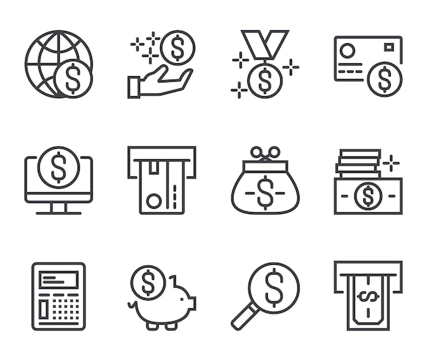 Iconos de dinero y finanzas