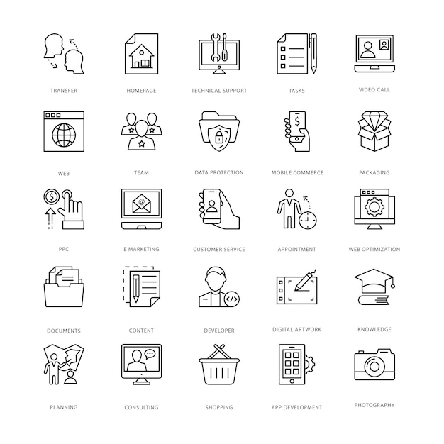 Iconos de diseño y desarrollo web