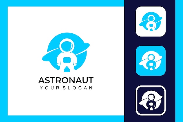 iconos y diseño de logotipo de astronauta