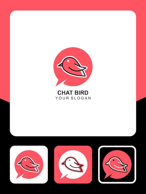 Iconos y diseño de logotipo de aves de chat