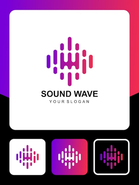 iconos y diseño de logotipo de onda de sonido
