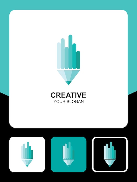 iconos y diseño de logotipo de pluma creativa