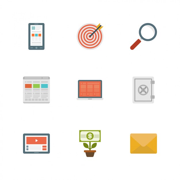 Iconos de diseño plano vector illustration