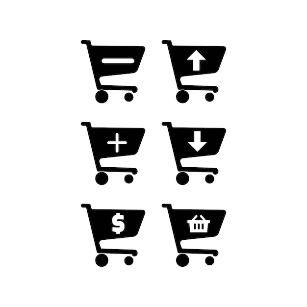 iconos de diseño de plantillas de carrito de compras logotipo