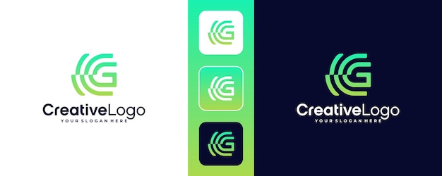Iconos de diseño de plantillas de elementos de diseño de la letra G de la logotipo Símbolos para la empresa Tecnología y negocios