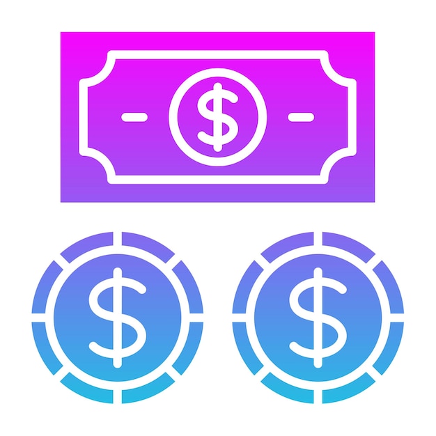 Iconos de divisas en dólares