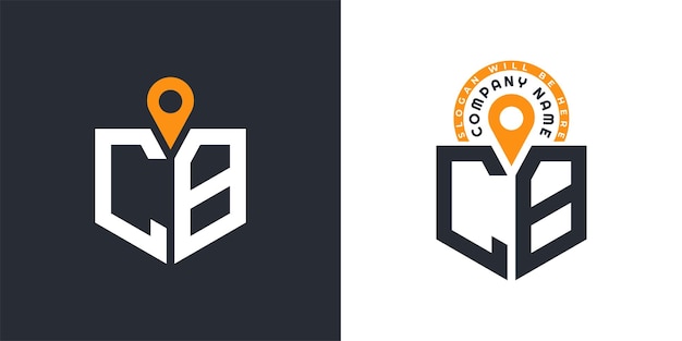 Iconos de doble vector del logotipo CB para el reclutamiento y la navegación