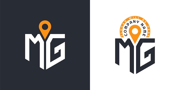 Iconos de doble vector del logotipo de MG para el reclutamiento y la navegación