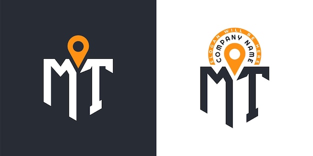 Iconos de doble vector del logotipo de MT para el reclutamiento y la navegación