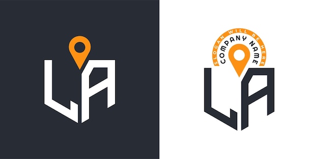 Iconos de doble vector de logotipo de LA para reclutamiento y navegación