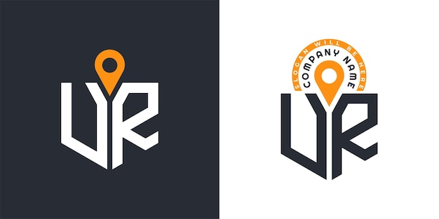 Iconos de doble vector del logotipo UR para el reclutamiento y la navegación