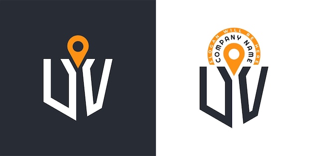 Iconos de doble vector de logotipo UV para reclutamiento y navegación