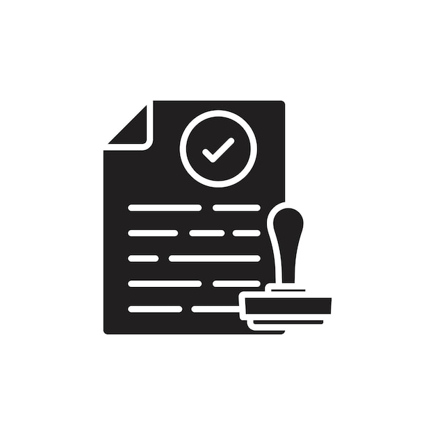 Iconos de documentos aprobados Conjunto de dibujos de líneas de logotipo