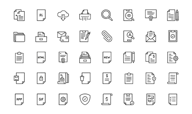 Iconos de documentos y archivos