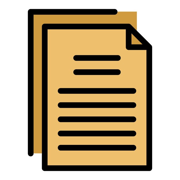 Iconos de documentos Contorno de documentos Iconos vectoriales de documentos Color plano aislado